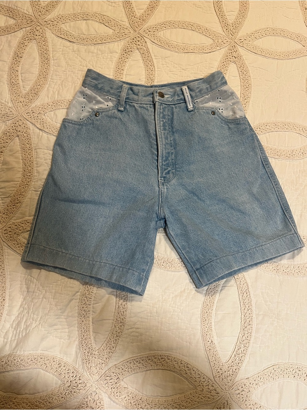 Vintage Rockied Light Blue High Waist mom jeans Women's Denim Shorts